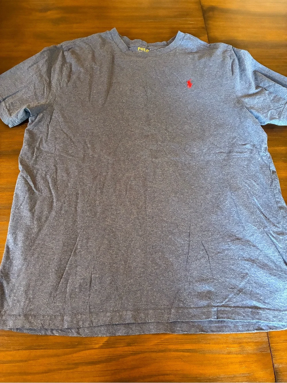 Ralph Lauren Heather Navy Short Sleeve Crew Tee with Red Pony